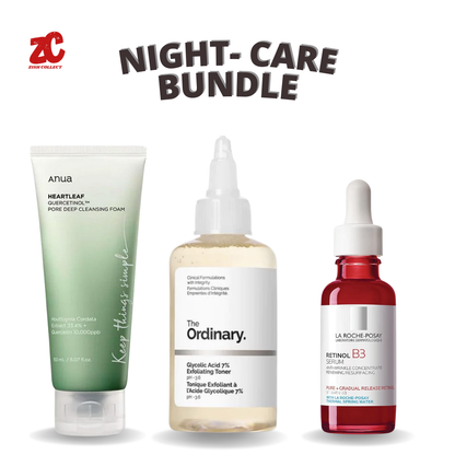 Easy 3 Step Night Skincare Routine Bundle